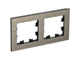 Рамка 2 поста металл латунь, серия AtlasDesign