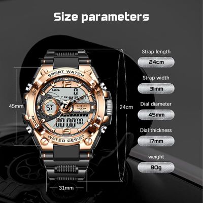 Мужские кварцевые цифровые наручные часы LIGE 8922