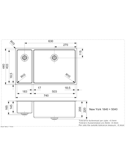 Мойка Reginox New York L 18x40+50x40 Comfort matt