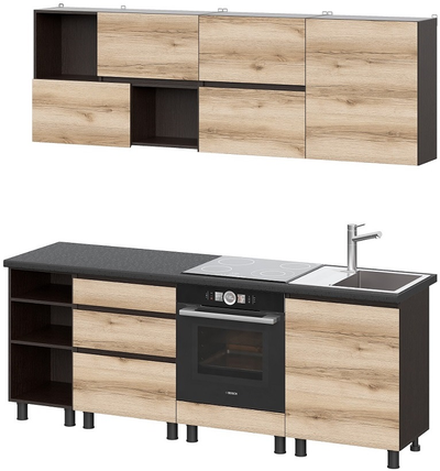 Угловая кухня Берген (2,6*2,0) модульная можно заказать по своим размерам