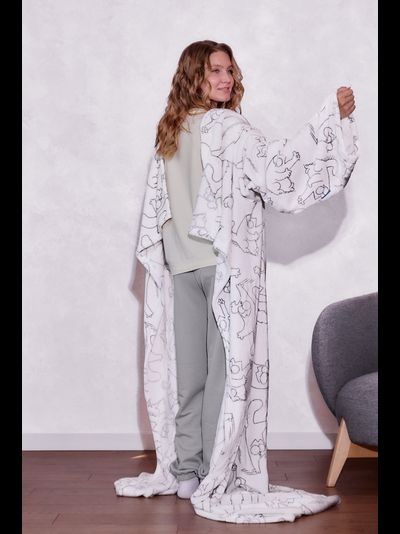 Плед с рукавами &quot;Кот Саймона&quot;  из микрофибры (велсофта)