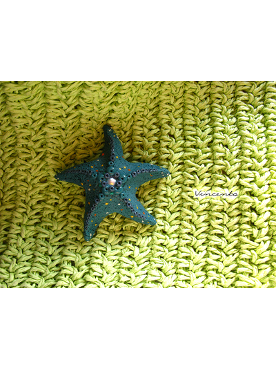 Летняя брошь &quot;Морская звезда&quot; с жемчужной вставкой