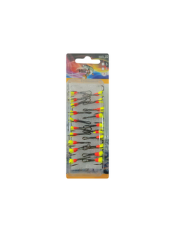 Тройной крючок с камнем размер: #8 (1уп-20шт кр.)