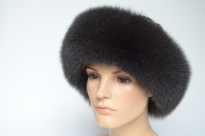 Женская вязаная шапка с мехом Vizio Италия 1024 CCP  V темно - серая