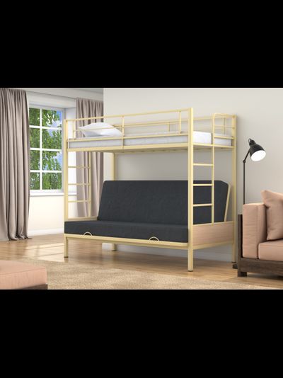 Двухъярусная кровать-диван Дакар 1 Слоновая кость (вставки Дуб молочный)