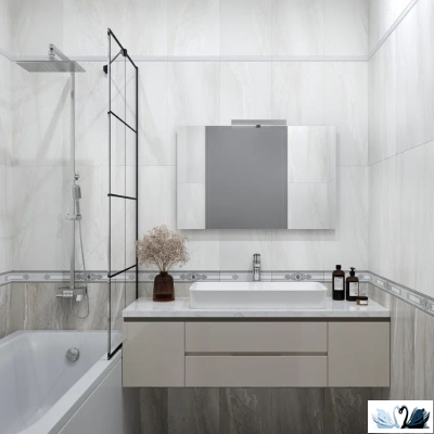 Плитка настенная Eurotile Istambul Grey 30 х 60 см под мрамор