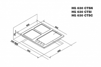 Газовая варочная панель Korting HG 630 CTSB