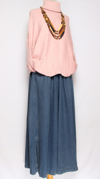 Свитер "ДВА КАРМАНА" розовый,  морская волна р.46-54