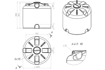 Емкость ТR5000 усиленная под плотность 1,2г/см3 синий