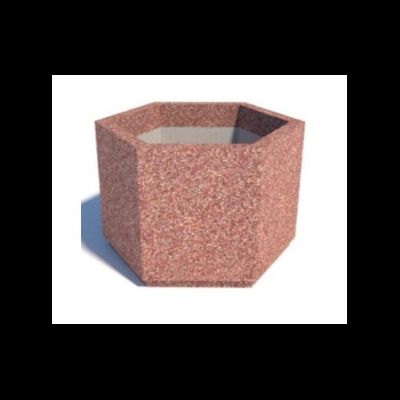 Уличное кашпо призма для цветов из архитектурного бетона №12 (красный)