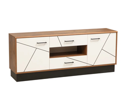 Гостиная ГАММА - Тумба под ТВ 54.04 Таксония/Черный/Белый