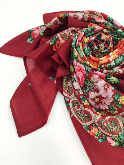 Павловопосадский платок Солнечный круг 2037-6