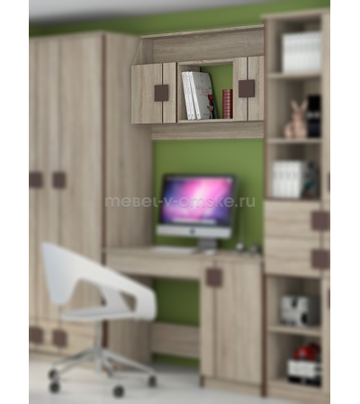 Полка книжная "Диско" в комбинированной расцветке Дуб Сонома -Шоколад