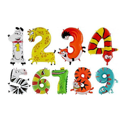 фольгированные гелевые воздушные шары в виде цифры на день рождения