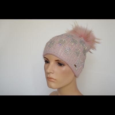 Шапка Vizio 1005 CP с помпоном розовая