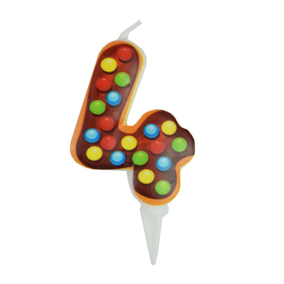 Свеча-цифра пончик 6 см.