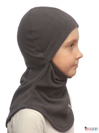 Шапка-шлем 23202-02 100% полиэстер, темно-серый 50-52