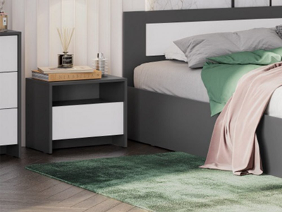 Дольче Тумба прикроватная  Графит/Белый