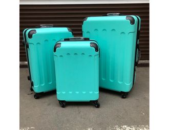 Комплект из 3х чемоданов ABS с накладками S,M,L мятный
