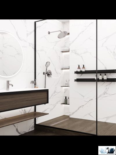 Керамогранит Italica Calacatta Splendid Silver 80х80 см белый полированный