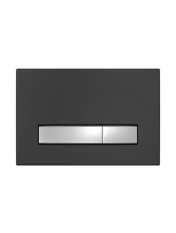 Кнопка BERGES для инсталляции АТОМ Line черная SoftTouch/хром глянец