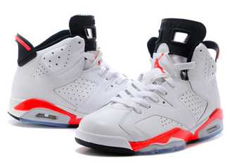 Nike Air Jordan Retro 6 (белые с красным)