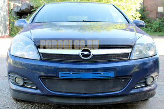 Защита радиатора Opel Astra H (рестайлинг) 2006-2015 (hb 3d) black верх
