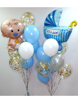 Набор шаров на выписку из роддома  "Для мальчика" № 4
