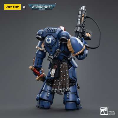 Интерцессор-ветеран Ультрамаринов (Warhammer 40k) - КОЛЛЕКЦИОННАЯ ФИГУРКА 1/18 Ultramarines Intercessor Veteran Sergeant Brother Aeontas (JT4386) - JOYTOY