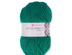 Пряжа Мерцающая Пехорка Состав: 96% акрил высокообъёмный, Метанит-4% Вес и длина нити:100 г 430 м. цвет   Морская волна
