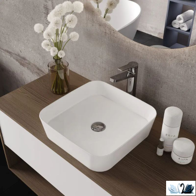 Раковина Creavit Loop LP040-00CB00E-0000 LP040 квадратная, глянец белоснежного цвета