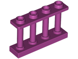 Fence 1 x 4 x 2 Spindled with 4 Studs, Magenta (15332 / 6277611)