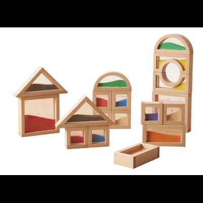 Деревянные сенсорные песочные блоки (18 штук)