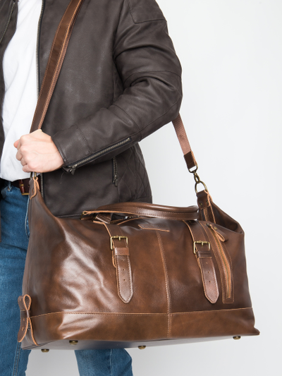 Кожаная дорожная сумка Campora Premium sienna (арт. 
4019-63)