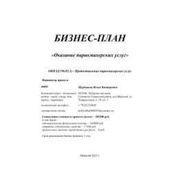 Индивидуальный бизнес-план для Центра Занятости