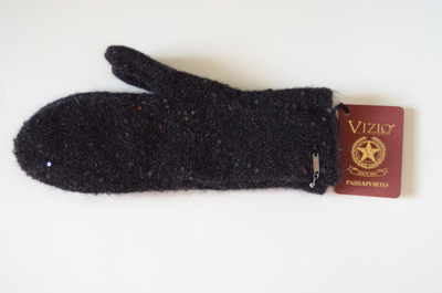 Черные женские варежки с пайетками Италия Vizio 1042 MU