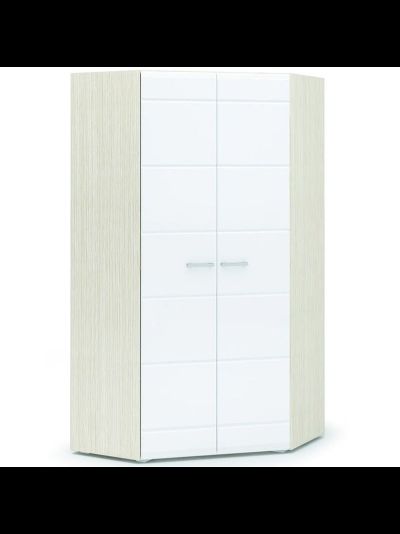 Симба шкаф угловой 2-х створчатый Белфорт/Белый глянец