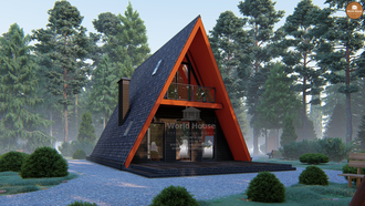 Маленький треугольный дом - шалаш - 70м2