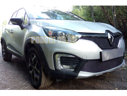 Защита радиатора Renault Kaptur 2016- black верх PREMIUM