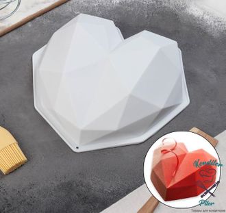 Форма для муссовых десертов и выпечки Доляна «Геометрия любви», 21,5×20 см, цвет белый
