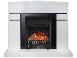 Угловой электрокамин Лондон WT с очагом Fobos