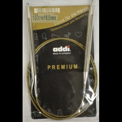 Спицы круговые супергладкие никель №10*100 см Addi Германия
