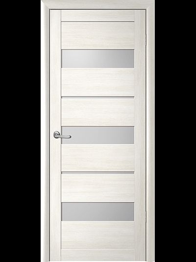 Межкомнатная дверь Прага кипарис белый, матовое стекло