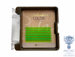 Ресницы флуоресцентные NEICHA REFINADO Green MINI 6 линий C 0,10 MIX  8.2 (8-13)