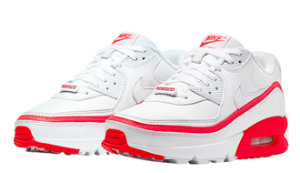 Nike air max 90 undefeated white solar red sale