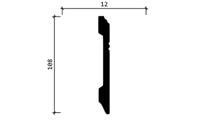 Напольный плинтус Decor-Dizayn DD105, для покраски, влагостойкий, ударопрочный, 2 метра