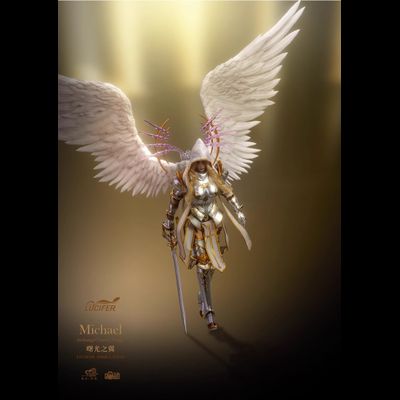Архангел Михаэль в серебряном - Коллекционная фигурка 1/12 SCALE Dawn Wings Silver Armor Archangel (LXF2311B) - Lucifer