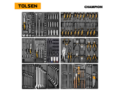 Набор инструментов 239 предметов, "CHAMPION", для тележки, 18 ложементов TOLSEN TT85416-239