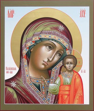 Казанская Богородица. Рукописная икона.