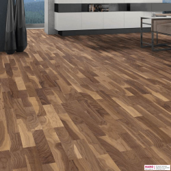 Инженерная доска Haro Американский Орех Кантри 538096 в интерьере детально